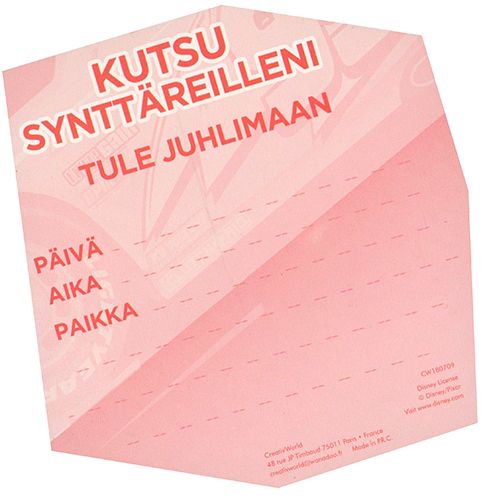 Kutsukortti Disney Cars