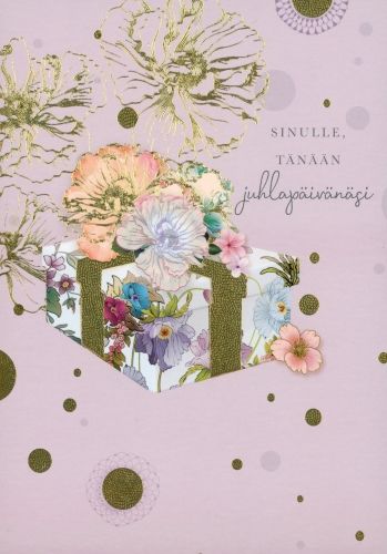 2-osainen kortti Paper Rose