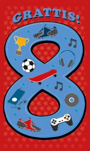 2-osainen onnittelu 8v ruotsinkielinen