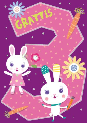 Postikortti onnittelu 3v ruotsinkielinen