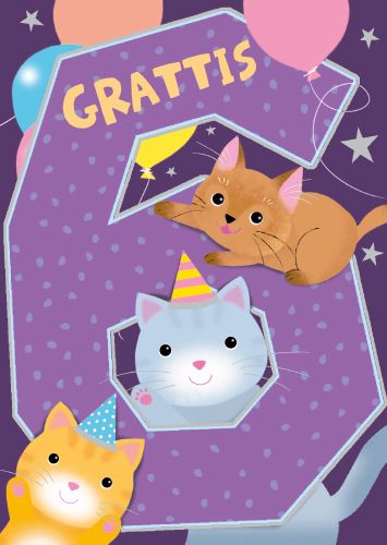 Postikortti onnittelu 6v ruotsinkielinen