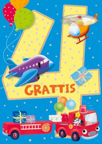 Postikortti onnittelu 4v ruotsinkielinen