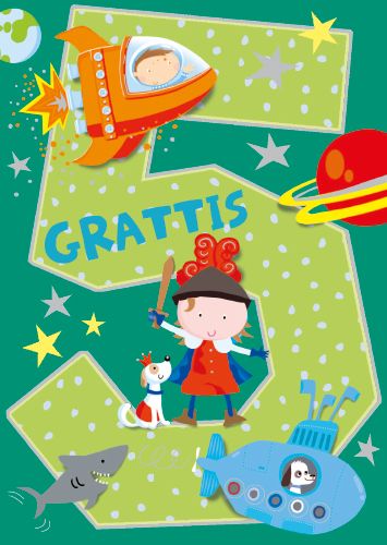 Postikortti onnittelu 5v ruotsinkielinen