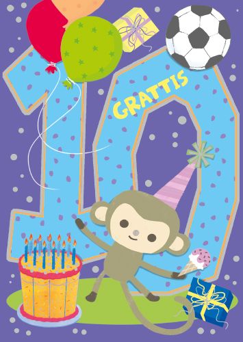 Postikortti onnittelu 10v ruotsinkielinen