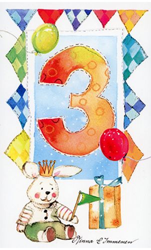 2-osainen vuosikortti 3v Minna Immonen