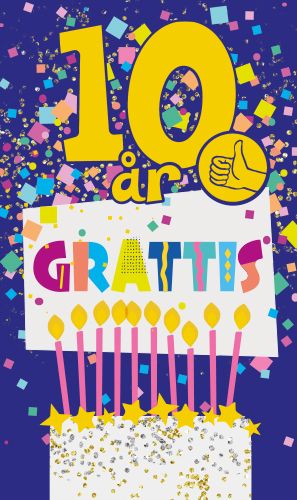 2-osainen onnittelu 10v ruotsinkielinen