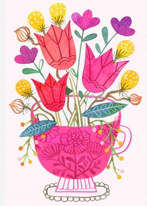 2-os kortti Floral tekstitön