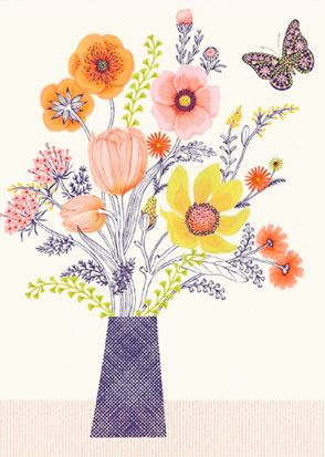 2-os kortti Floral tekstitön