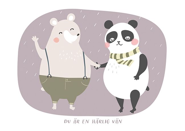 Ystävänpäiväkortti Lulu-Helina ruotsinkielinen