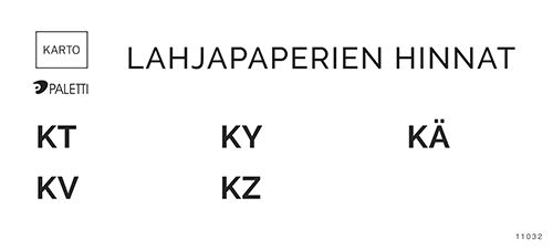 Hintatarra lahjapaperit KT-KÄ blanco