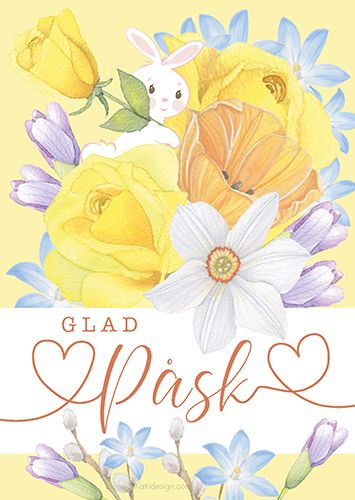 Pääsiäiskortti ruotsinkielinen Katri Kuusela