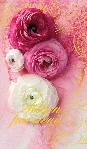 2-osainen äitienpäiväkortti Syöpäsäätiö Roosa nauha