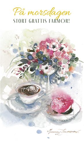 2-osainen äitienpäiväkortti ruotsinkielinen Minna Immonen