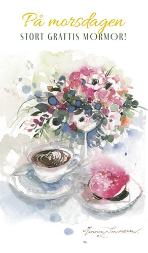 2-osainen äitienpäiväkortti ruotsinkielinen Minna Immonen