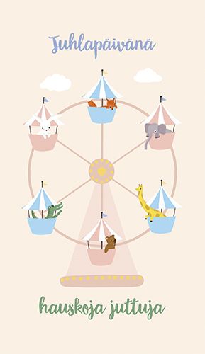 2-osainen lasten onnittelukortti Iisa Nuorttila