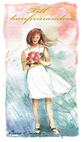 2-osainen rippikortti ruotsinkielinen Minna Immonen