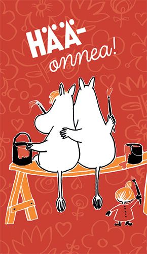 2-osainen hääkortti Muumi