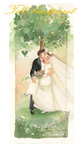 2-osainen hääkortti Minna Immonen ruotsinkielinen