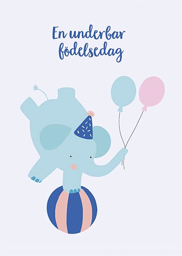 Postikortti lasten onnittelu Iisa Nuorttila ruotsinkielinen