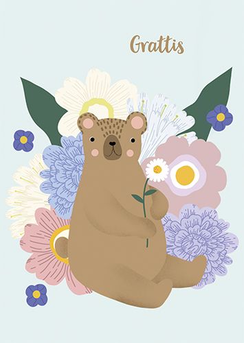 Postikortti lasten onnittelu Iisa Nuorttila ruotsinkielinen