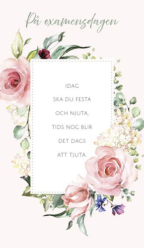 2-osainen valmistujaiskortti ruotsinkielinen