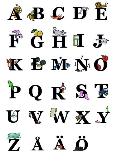 Juliste 60x80cm Aakkoset