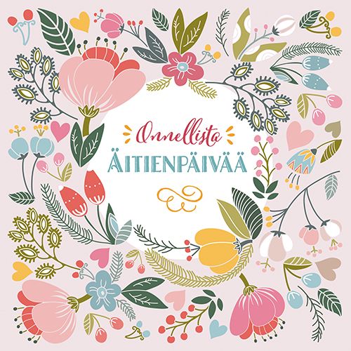 2-osainen äitienpäiväkortti neliö