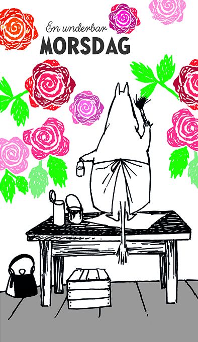 2-osainen äitienpäiväkortti ruotsinkielinen Muumi