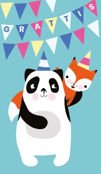 2-osainen lastenkortti ruotsinkielinen