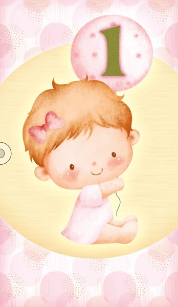 2-osainen vuosikortti 1v tyttö