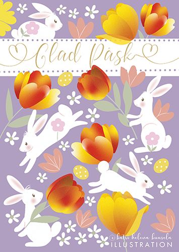 Pääsiäiskortti ruotsinkielinen Katri Kuusela