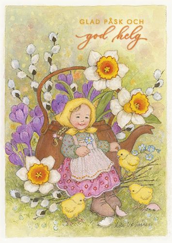 Pääsiäiskortti ruotsinkielinen Aila Utriainen