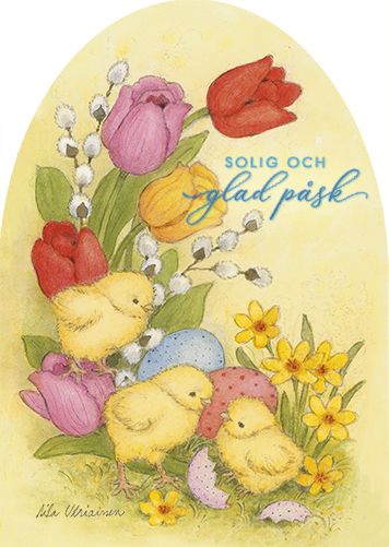 Pääsiäiskortti Aila Utriainen stanssattu  ruotsinkielinen