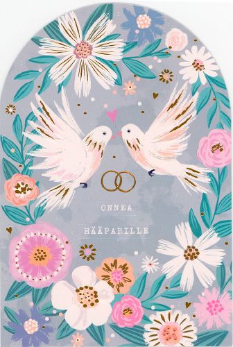 2-osainen hääkortti