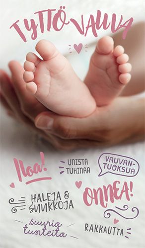 2-osainen vauvakortti tyttö