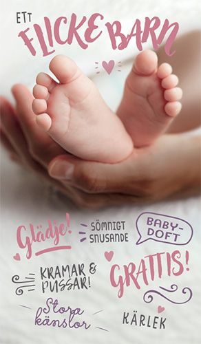 2-osainen vauvakortti ruotsinkielinen