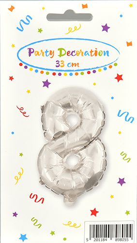 Folioilmapallo numero 8, 1 kpl