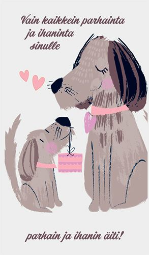 2-osainen äitienpäiväkortti Syöpäsäätiö Roosa nauha