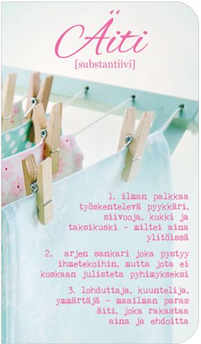 2-osainen äitienpäiväkortti Anna-Mari West