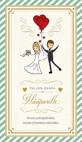 2-osainen hääkortti