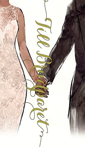 2-osainen hääkortti ruotsinkielinen