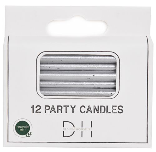 Kakkukynttilä hopea 12 kpl