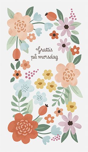 2-osainen äitienpäiväkortti Bedaprint ruotsinkielinen