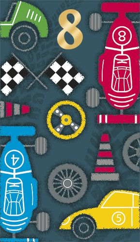 2-osainen onnittelukortti 8v