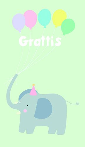 2-osainen lasten onnittelukortti Iisa Nuorttila ruotsinkielinen