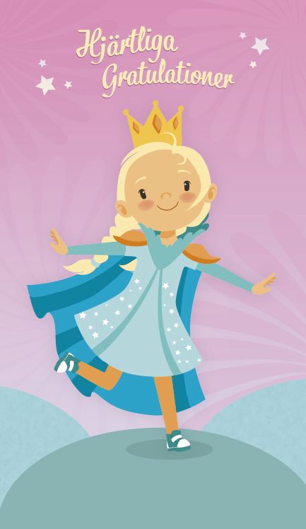 2-osainen lasten onnittelukortti ruotsinkielinen