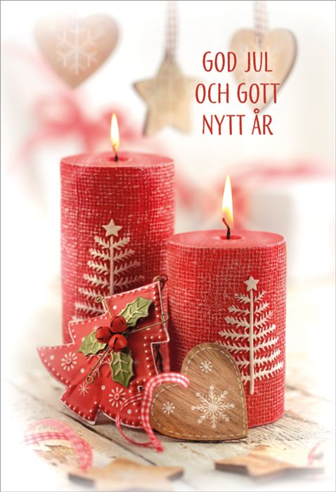 2-osainen joulukortti ruotsinkielinen