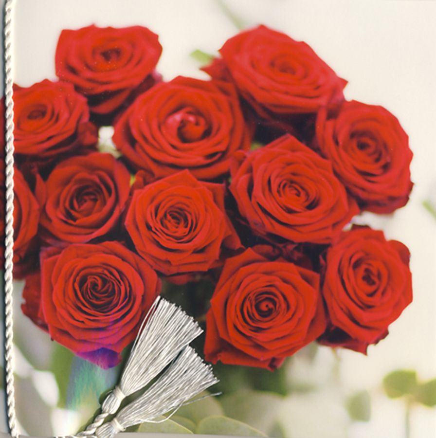 2-osainen adressikortti Ruusukimppu tekstitön