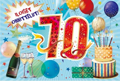 2-osainen onnittelu 70v